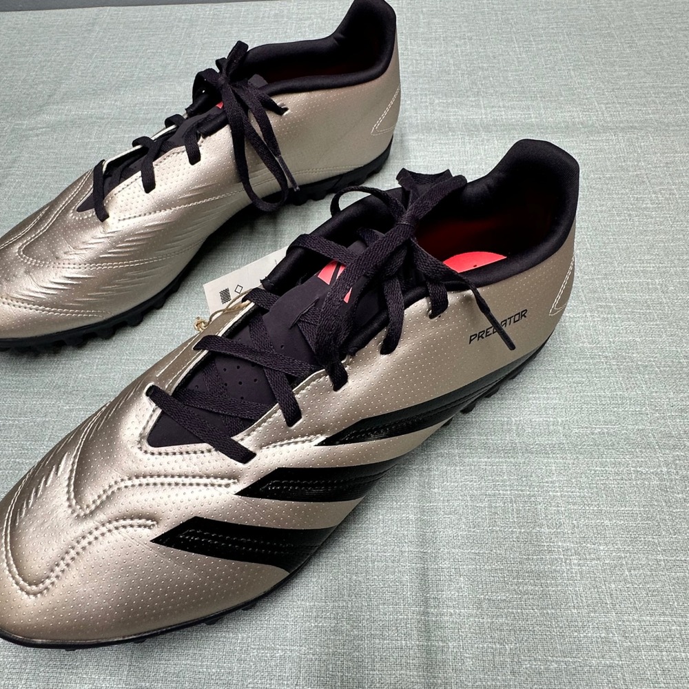 Adidas Predator Pro TF Soccer Shoes Mens 13 Lucid Silver Black Turf Cleats NEW